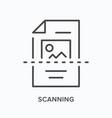 scanning flat line icon outline vector image