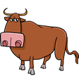 Bull farm animal character cartoon Royalty Free Vector Image