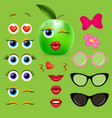 apple girl emoji creator design collection vector image vector image