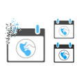 dissolving dot halftone embryo calendar day icon vector image