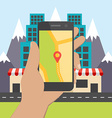 flat design concept for mobile gps navigation vector image vector image