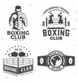 set of boxing club badge logo design vector image