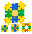 set of puzzles different colors the middle vector image vector image