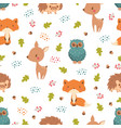 pattern with forest animals vector image vector image