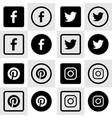 set collection social media icons vector image