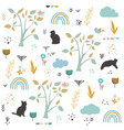 cats and spring pattern vector image