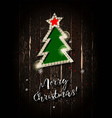 christmas tree made of cotton gold foil and white vector image vector image