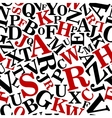 black and red alphabet letters seamless pattern vector image vector image