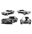 monochrome set of retro muscle cars vector image vector image