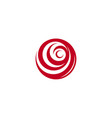 red abstract rose logo template on white vector image