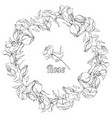round wreath roses greeting card background vector image vector image