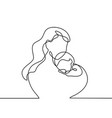 simple line art of a mother holding her baby vector image