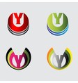 set of alphabet symbols and elements letter y vector image