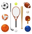 sport equipment icons sports exercises vector image