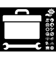 toolbox icon with tools bonus vector image vector image