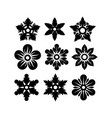 flower ornament decoration silhouette vector image