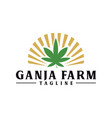 ganja farm logo cannabis leaf logo vector image vector image