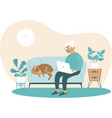senior woman at home with laptop in hands vector image vector image
