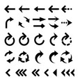 set of arrow simple icons vector image