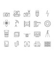 photography signs black thin line icon set vector image