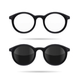 hipster glasses set transparent and sunglasses vector image vector image