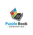 logo design puzzle book vector image vector image