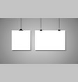 white paper hanging on binders with black rope vector image