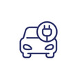 car and electric plug line icon vector image