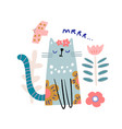 creative childish with cute cat vector image