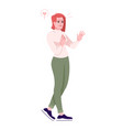 loving woman flat aplogizing sympathetic girl vector image