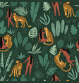seamless pattern with women leopards vector image