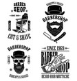 set of vintage barber shop emblems badges vector image vector image
