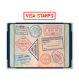 visa stamps for usa and korea georgia france vector image