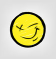 graffiti emoticon smiling face painted spray vector image