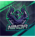 ninja esport mascot logo design vector image vector image