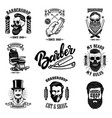 set of vintage barber shop emblems badges vector image vector image