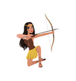 beautiful amazon girl character shooting vector image