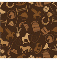 brown horse theme icons seamless pattern eps10 vector image