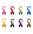 colorful awareness ribbons isolated over white vector image
