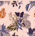 original trendy seamless artistic flower pattern vector image