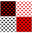 tile pattern set with red and black hearts vector image