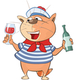 cute cat sailor cartoon character vector image
