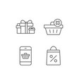 gift box discount and sale icons vector image