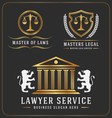 set of lawyer service office logo template design vector image
