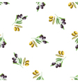 watercolor branches of olives seamless pattern vector image