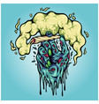 smoking cannabis monster hand vector image vector image