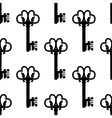 vintage keys with floral ornament seamless pattern vector image