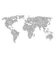 worldwide map mosaic of musical note items vector image
