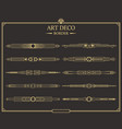 set of art deco gold calligraphic page dividers vector image vector image