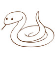 snake in doodle simple style on white background vector image